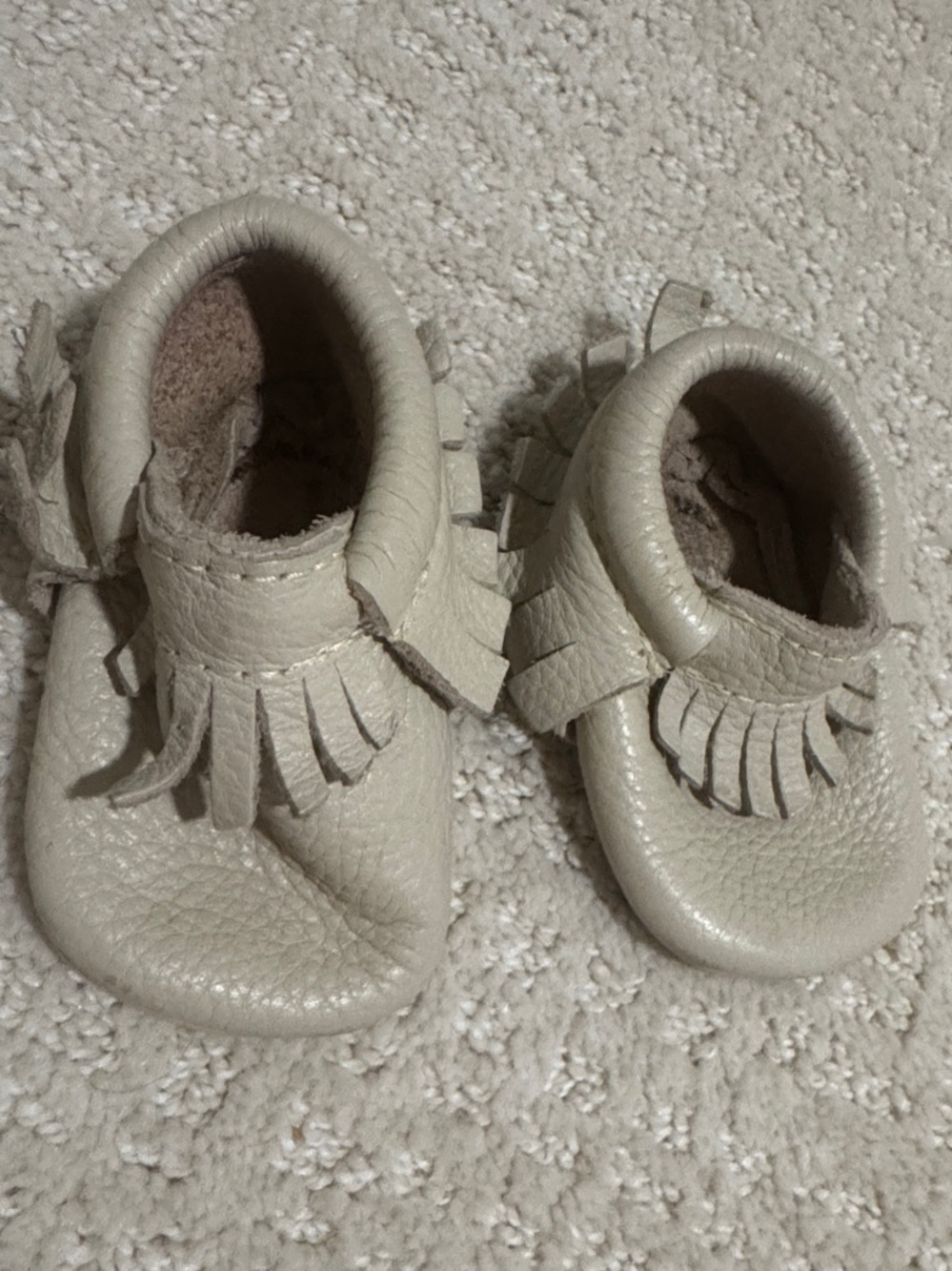 Freshly Picked baby Fringe Moccasin Shoes in Cream